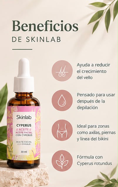 Aceite Reductor del Vello con Cyperus Rotundus